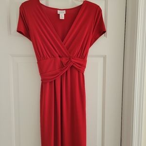 Motherhood Red Knit Short Sleeve Dress
